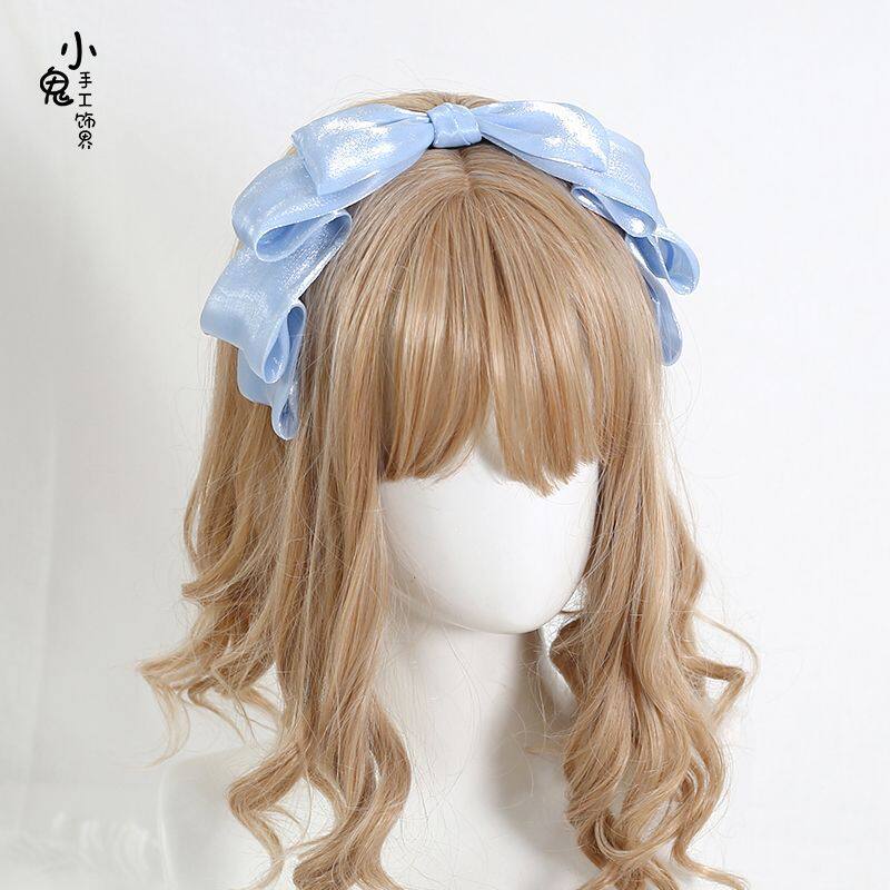 Handmade Japanese and Korean style super fairy headband, women's bow headband, classic doll Lolita princess hair accessory, Lolita headdress