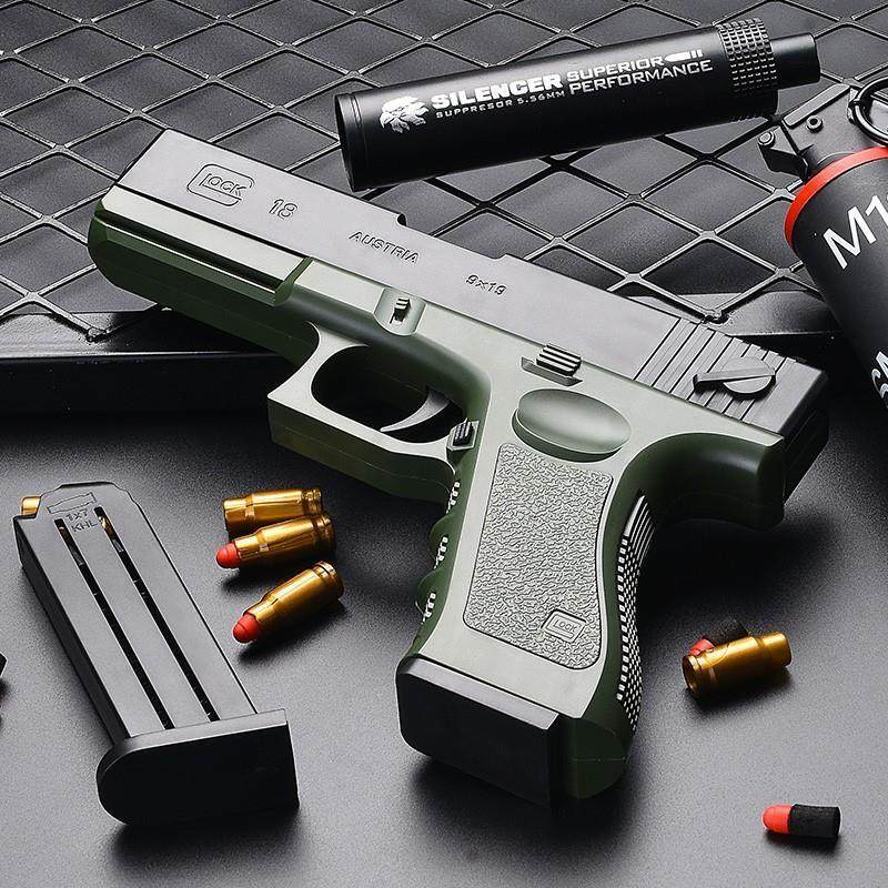 Shell-throwing Glock soft bullet toy hand gun simulation children's shell boy 1911 model gold desert eagle