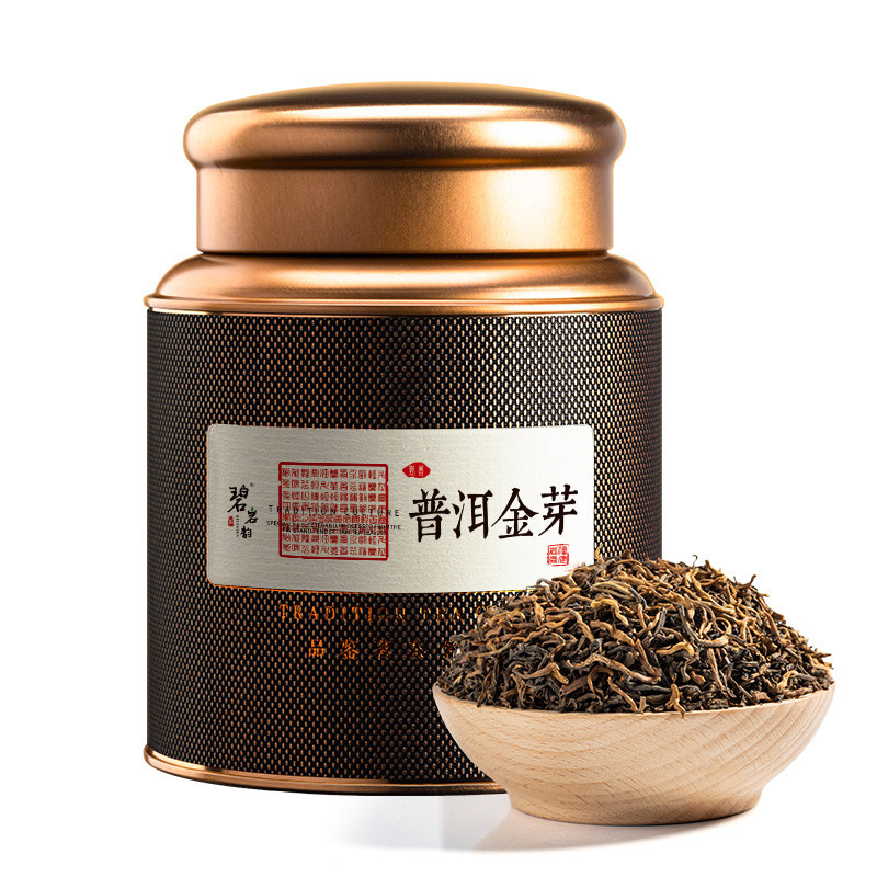 碧岩韵 茶黑罐普洱金芽250g礼袋装