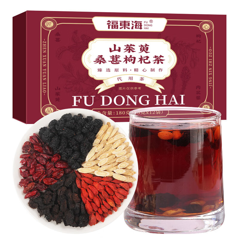 【福东海】山茱萸桑葚枸杞茶180克（15克x12袋）/盒 FDH02010416