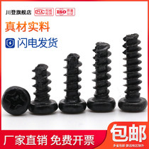 Black pan head flat tail cut tail self-tapping screw PT nickel plated round head electronic screw M2M2 3M2 6M3M3 5M4