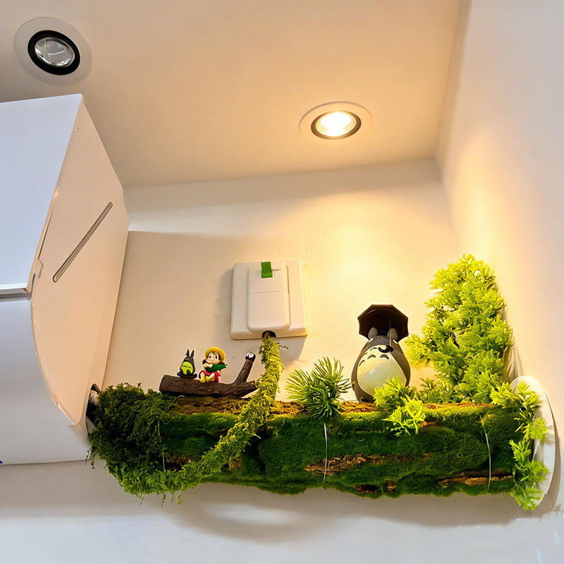 Miniature Forest Decoration Beautifies Air Conditioning Pipes, Creatively Hides Gas Pipes, and Covers Heating and Drainage Pipes with Moss and Bark Miniature Forest Decoration Beautifies Air Conditioning Pipes, Creatively Hides Gas Pipes, and Covers Heating and Drainage Pipes with Moss and Bark
