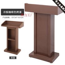 Company stainless steel solid wood podium creative restaurant welcome desk hotel reception desk unit speech delivery factory u