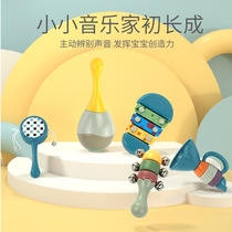 Baby rattle toy Orff musical instrument can chew newborn early education sand hammer baby grasp training small horn