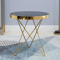 Легкий роскошный золотисто -кофейный столик (акриловая черная лапша)