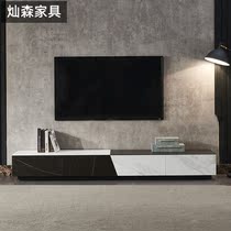 Rock board coffee table TV cabinet combination Italian light luxury small apartment living room simple modern Net red color color minimalist floor cabinet
