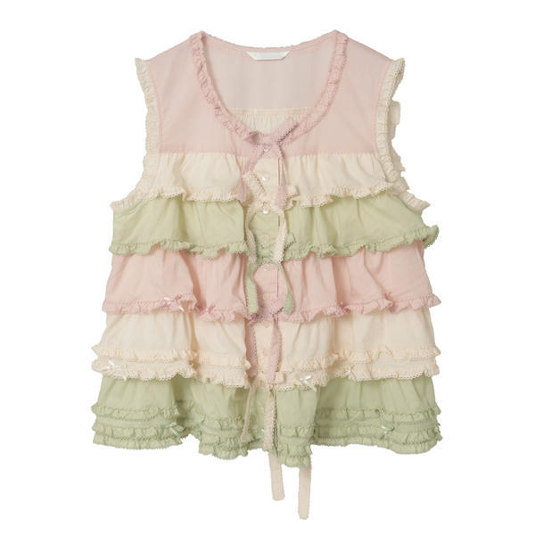 [in Stock in China] Pinkhouse Japanese-Style Three-Color Gradient Sleeveless Vest Shirt