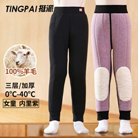 Утолщенные девушки [черный, 100% шерстяная подкладка, фиолетовый]