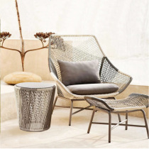 Balcony rattan chair three-piece coffee table combination courtyard terrace villa garden outdoor leisure waterproof rattan sofa furniture