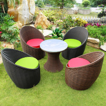 Balcony table and chair rattan chair five-piece set outdoor leisure outdoor courtyard rattan chair coffee table three-piece set combination