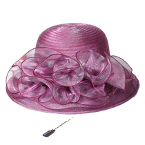 Spring and autumn new Korean version womens hat beach out of the sun sunscreen hat fashion Eugen yarn lace flowers sun hat