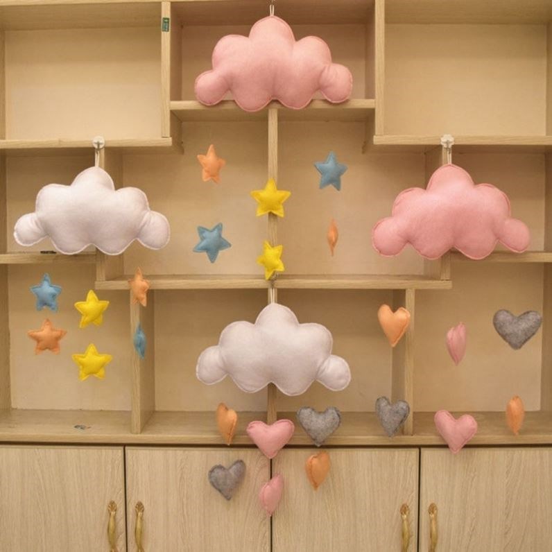 Girl's room bedside decoration pendant cloud pendant ins room decoration dormitory photo wall decoration mustache eyes