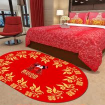 Red carpet wedding wedding wedding carpet bedroom bedside red happy word festive romantic wedding room layout Chinese style
