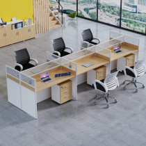 Office Chairs Combined Screen Station stations Desk 4 People with simple modern office Booth Screens Staff Table