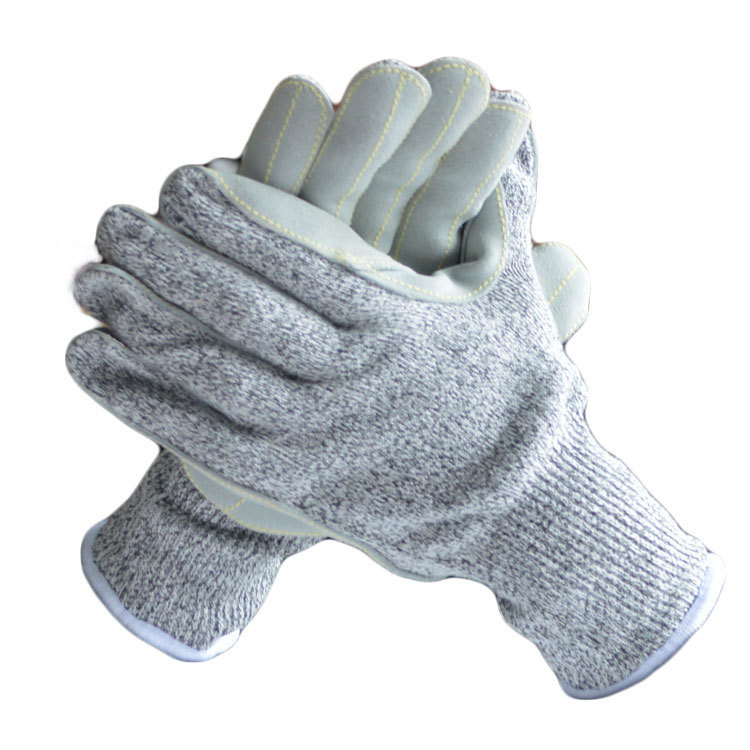 Industrial anti-cutting glove aramid stick leather anti-cut anti-stab glove tiger mouth reinforced wear and cut anti-puncture gloves-Taobao