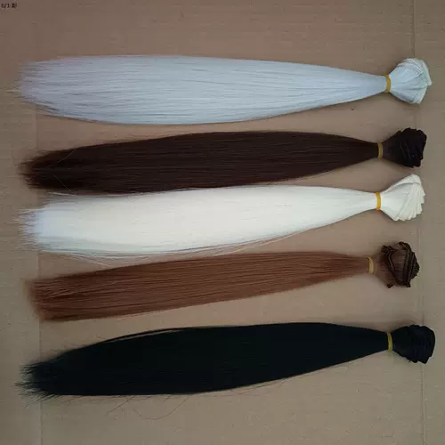 Мягкий шелковый шелк с рядом производства парики парик Bjd Doll парик 3 -точка имитация молока шелк мягкие шелковые волосы четыре