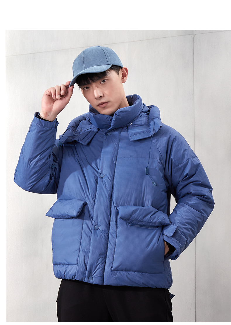 海澜之家 2021冬季新款 90%充绒  男连帽短款羽绒服 图10