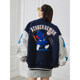 ຍີ່ຫໍ້ trendy ທີ່ຫນ້າສົນໃຈ embroidered navy blue jacket baseball ແບບອາເມລິກາດູໃບໄມ້ລົ່ນແລະລະດູຫນາວເສື້ອຄູ່ຜົວເມຍ