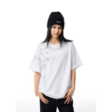 【Официальный магазин Achock】 модная бренда High Street, полная звезд, футболка с короткими рукавами American Sequin Flash Powder Новые мужчины с половиной рукава