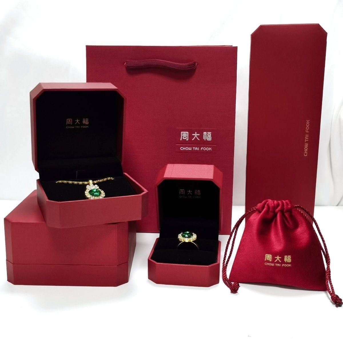 結婚祝い用八角形ジュエリーボックス（指輪、ペンダント、ブレスレット、ネックレス用）、金色のギフトボックス3個と金色のギフトボックス5個、ネックレス、金色の豚の箱
