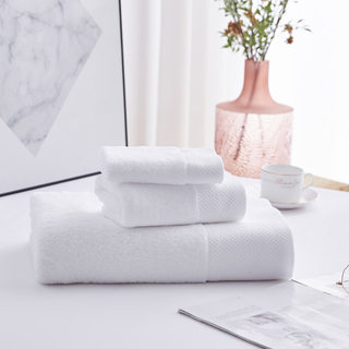 Wholesale pure cotton white hotel beauty salon hotel bath towel kit water absorption and thickened household towel custom -made hostel