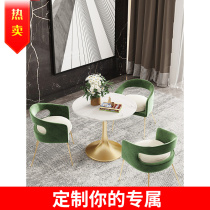 Negotiation and meeting guests office desk and chair combination leisure small apartment reception small round table simple milk tea dessert shop