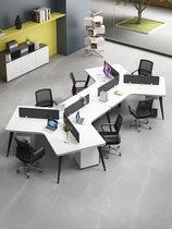 Staff desk and chair combination 3 5 6 8 - person minimal modern screen office furniture staff working desk