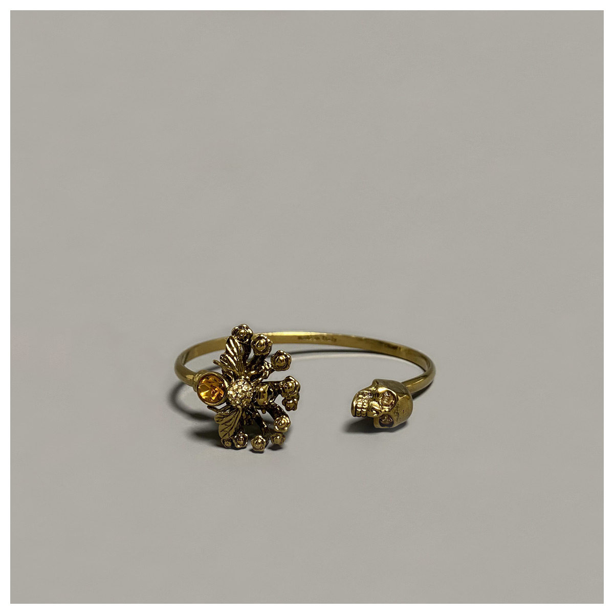 British dark retro ghost classic skull bee ladies open bracelet gothic court style