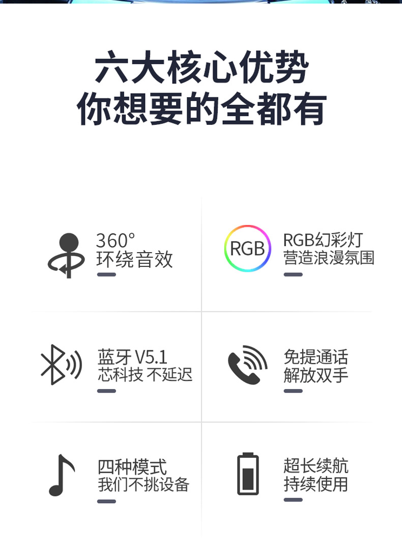 联想旗下 Erazer 异能者 K5 蓝牙音箱 带RGB幻彩灯 天猫优惠券折后¥69包邮(¥99-30)