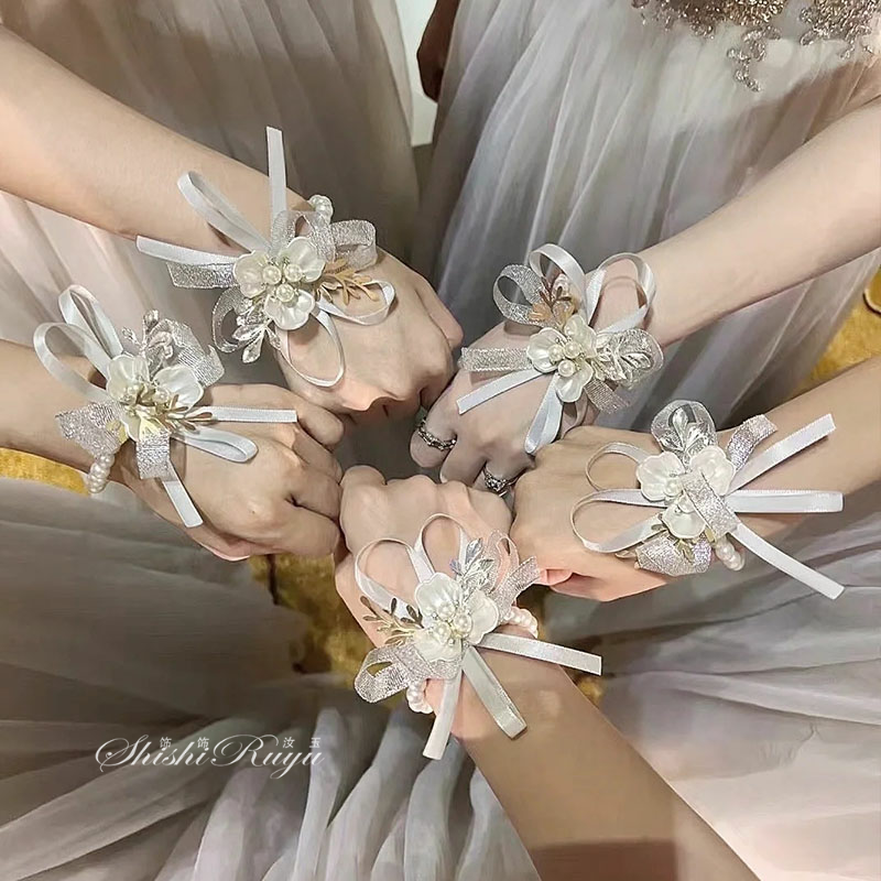 New Wrist Flower Bridal Sisters Group Senior Sensation Super Fairy Fancy Wedding Wedding Korean Son Ensemble Bridesmaid Group Bracelet-Taobao