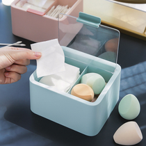 Desktop cosmetic cotton storage box with lid compartment dustproof makeup remover storage box cotton swab cotton swab sundry finishing box