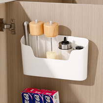 Wall-mounted non-perforated storage rack sundry finishing storage box cabinet kitchen condiment bathroom storage storage box