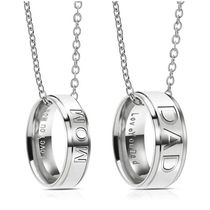 Fashion Jewelry Dad Mom Titanium steel Necklace For Women Me