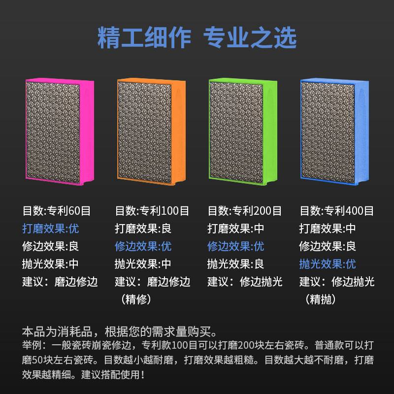 Tile Edging diviner glass rock plate edging polished polished tools Marble Diamond Sand Dry Grinding pieces