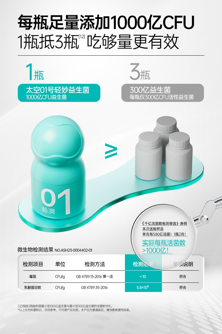 【中国直邮】 菌小宝 太空1号  【WONDERLAB万益蓝平替】20g(2g*10瓶)/盒 千亿肠道益生菌 益生元 冻干粉 饮料 轻松享 健康  成人