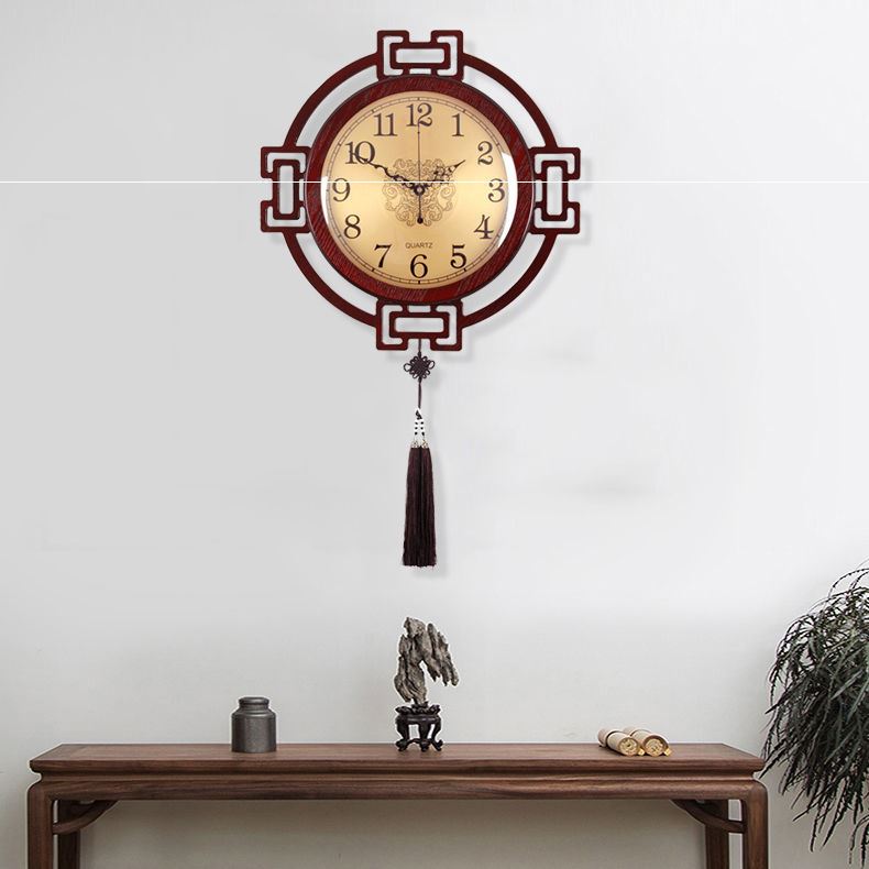 New new Chinese hanging clock Living room Chinese wind mute wood clock quartz Classical clock home creative hanging table decoration