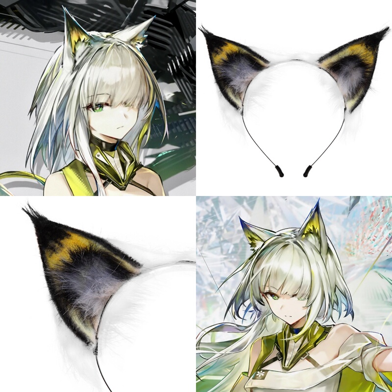 Arknights Kelsey Game Anime Character Ear Headband Headwear Cosplay Realistic Animal Ears Fox Fur Arknights Kelsey Game Anime Character Ear Headband Headwear Cosplay Realistic Animal Ears Fox Fur