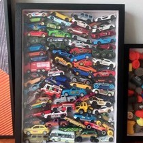 Small car containing photo frame wind fire wheel car toy small car Thomas small train display case dust-proof