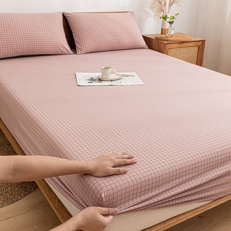 Cotton summer fitted sheet single piece cotton washed cotton mattress cover Simmons dust cover all-inclusive quilt cover protective cover