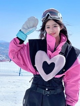 Changbai Mountain ski suit rental pink caring black ski suit suit wind and waterproof