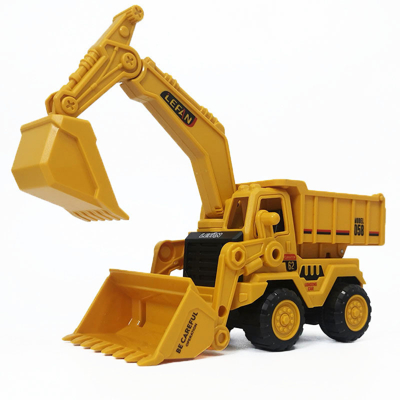 Multifunctional construction vehicle toy children's inertial excavator simulation transport vehicle boy baby bulldozer three-in-one - Taobao