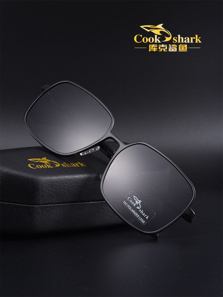 (Official Counter) Cook Shark Polarized Sunglasses Men's Driving Special Glasses Glasses Trendy Sunglasses Driving Color Changing Mirrors