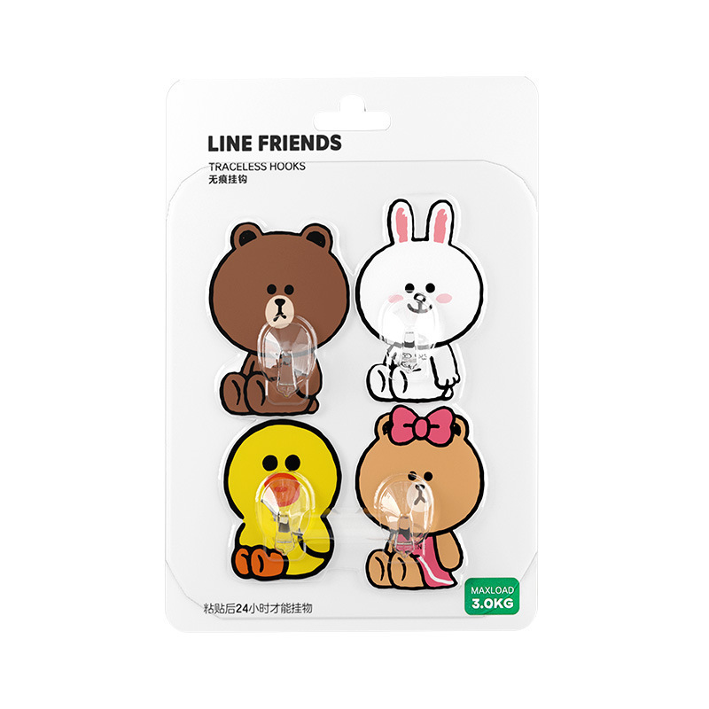 Brown Bear Cartoon Punch-Free Hook, Strong Adhesive, Heavy-Duty Adhesive for Bathroom Doors and Walls, Traceless Brown Bear Cartoon Punch-Free Hook, Strong Adhesive, Heavy-Duty Adhesive for Bathroom Doors and Walls, Traceless