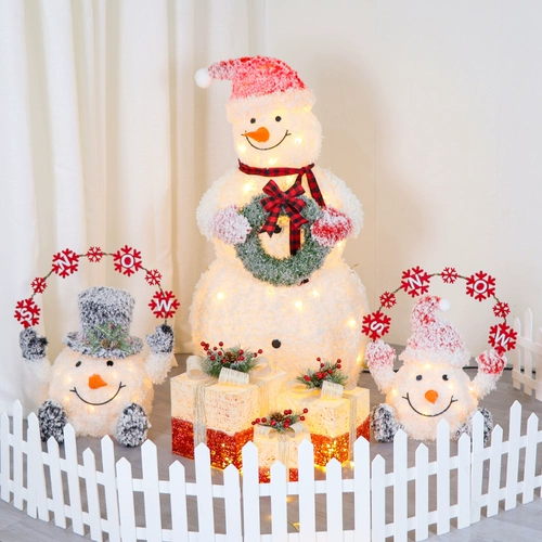 Рождественская декоративная бархатная сияние рождественские снеговики отель рождественская сцена на рождественских украшениях рождественская елка украшения