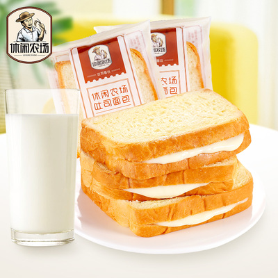 【休闲农场吐司面包1kg】营养早餐整箱零食手撕切片夹心酸奶面包