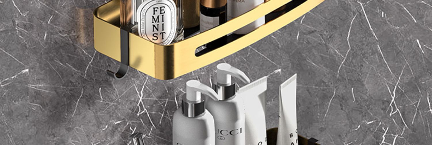 太空铝卫生间毛巾架浴室置物架轻奢风免打孔厕所壁挂浴巾杆洗手间