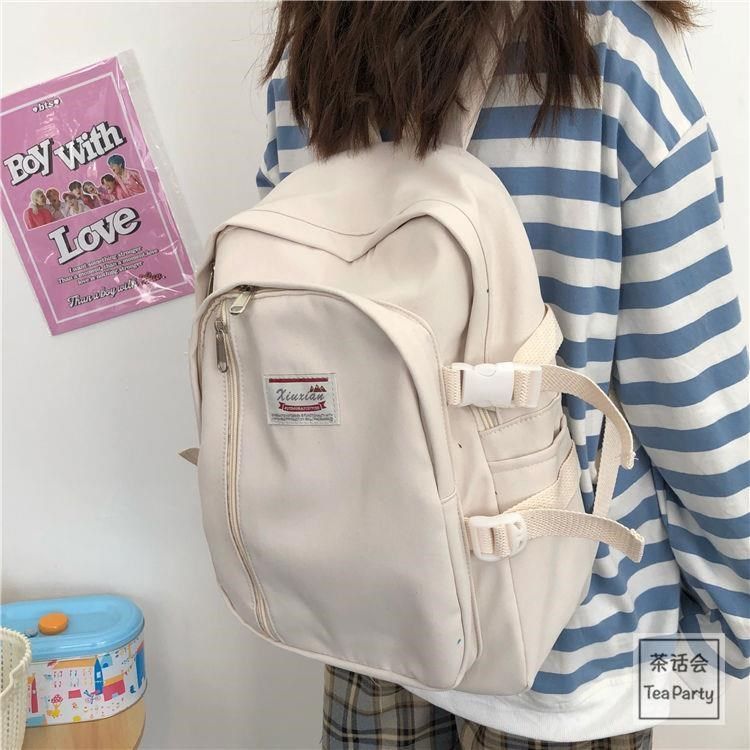 Tea Talk Day Ensemble Original Juku Retro Tooling Students Double Shoulder Bag Girls Korea Ins School Bag College Wind Travel SHOULDER BAG