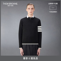 New products for early autumn] THOM BROWNE mens 2024 wool classic four-stripe loose pullover