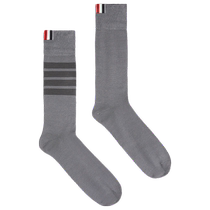 (SPRING SUMMER PLEASURE) THOM BROWNE Hommes Four Stripes Light Thin imprimé Classic Midcylindre Socks