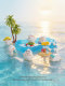 Cute Summer Duck Beach Lounge Chair Swimming Pool Model Children's Pretend Play Mini Toy Creative Small Ornament